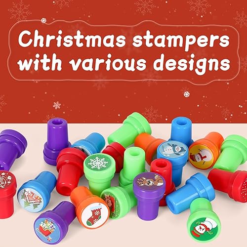 Miniatura 7 de Sellos de Navidad para niños, 40 piezas de sellos de decoración de Navidad, rellenos de bolsas de regalo, juguetes de Navidad a granel para bolsas