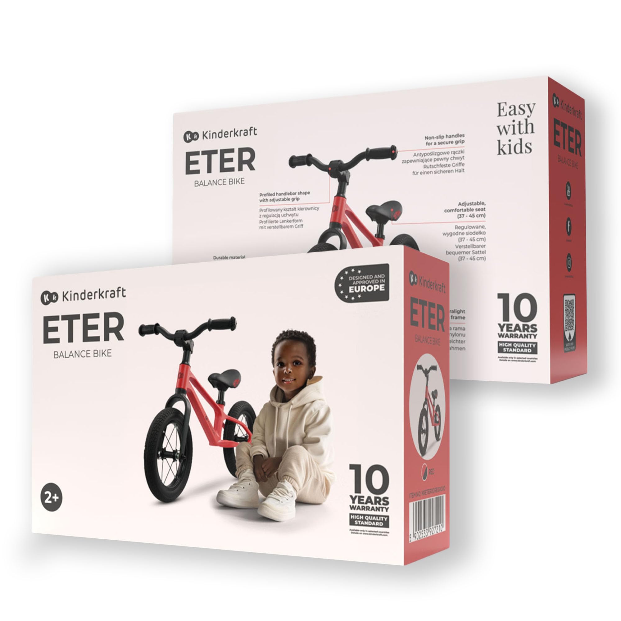 Kinderkraft ETER Bicicletta da corsa 12 pollici 35 kg telaio nylon sella regolabile manubrio limitato