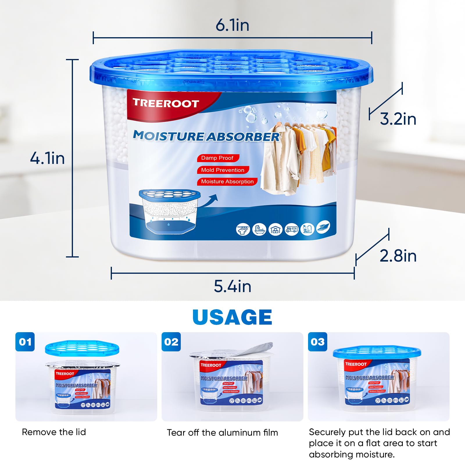 Confezione da 14 assorbitori di umidità, secchio assorbitore di umidità da 400 ml, per armadio, secchio deumidificatore per armadi, cucine e bagni, assorbe l'umidità senza profumo