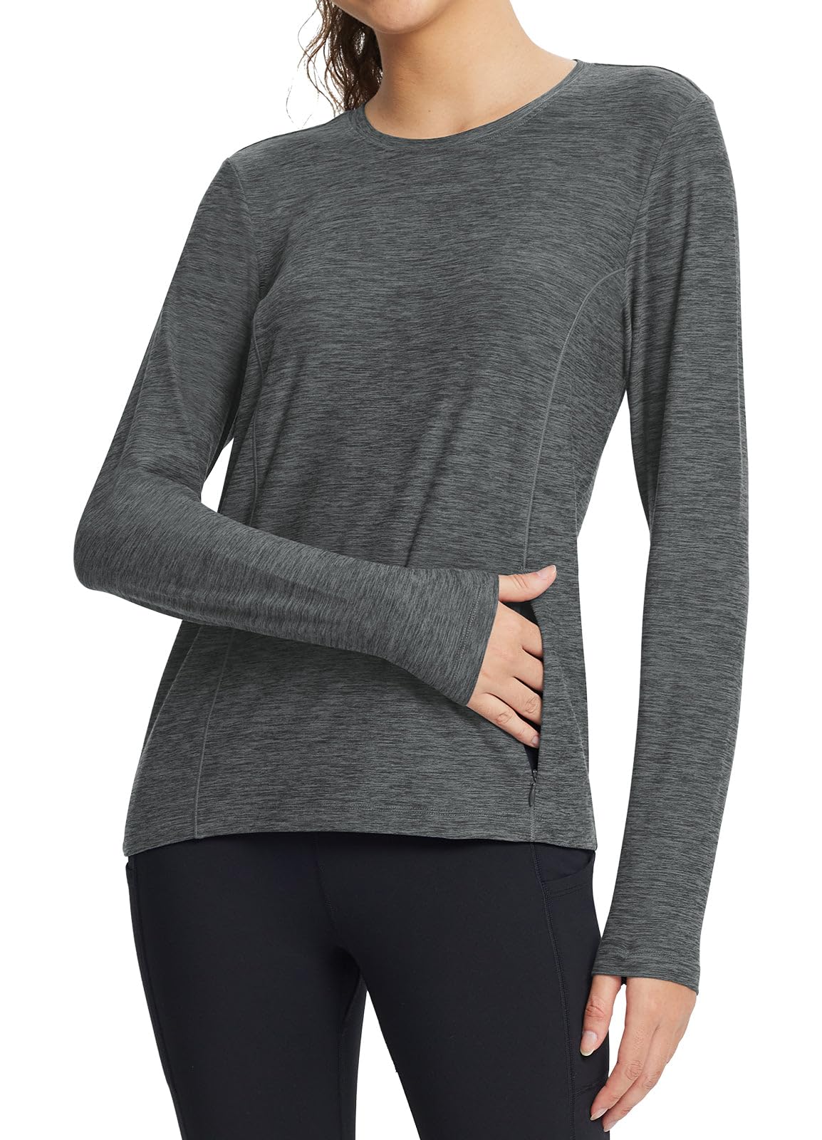 BALEAFLong Sleeve Workout Tops for Women Running Athletic Shirts Active Quick Dry Lightweight Moisture Wicking