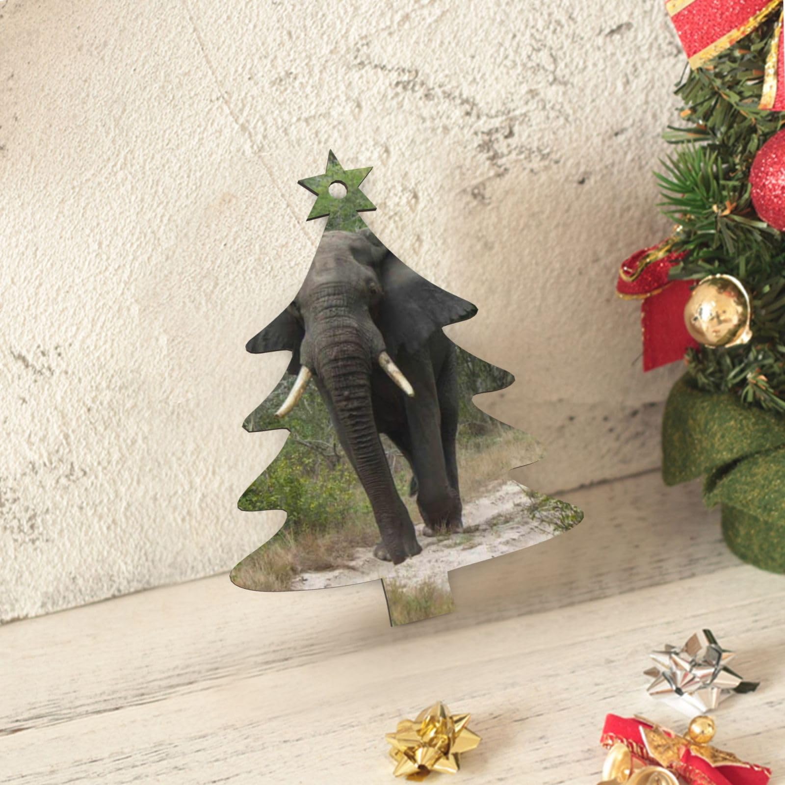 Confezione 30 Decorazioni In Legno A Forma Di Elefante 10 Cm - Sagome Non Finite Da Dipingere, Con Corda, Per Fai Da Te E Scrapbooking - 2