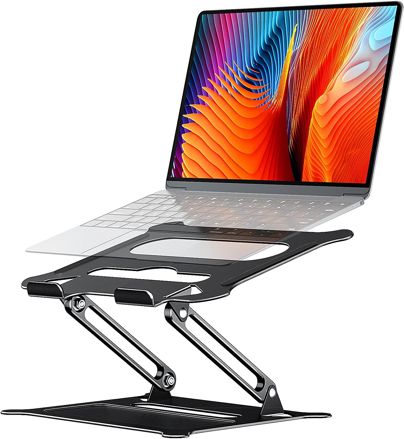 Krevia Laptop Notebook Stand Holder Adjustable Aluminum Alloy Foldable Ergonomic Laptop Stand Portable Laptop Riser Compatible with MacBook Air Pro HP Dell XPS Lenovo All Laptops(1-Pcs-Black) (B0BRSVTBQQ) Amazon Price History, Amazon Price Tracker