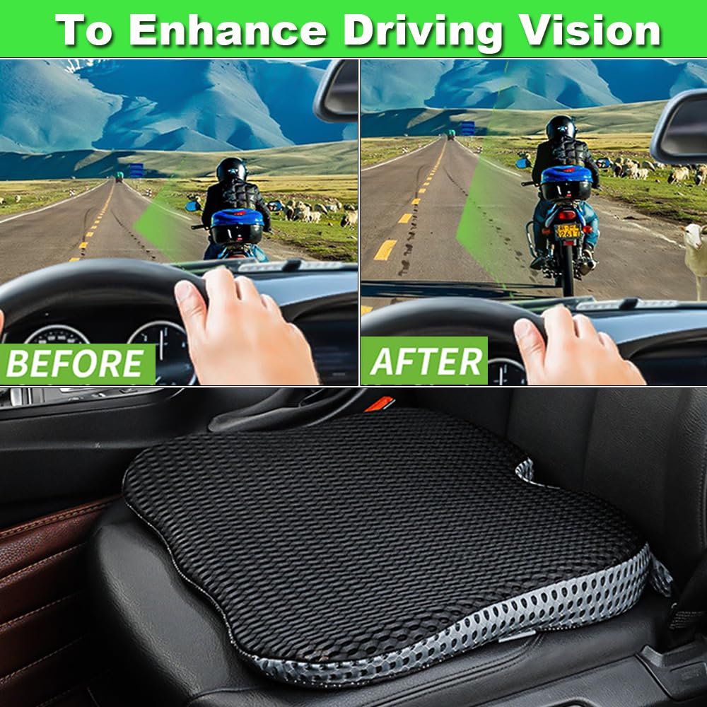 Coussin de Siège Auto Universel en Mousse à Mémoire de Forme, Siege Ergonomique Rehausseur Adulte pour Conducteur, Confort pour Voiture, Bureau et Fauteuil Roulant