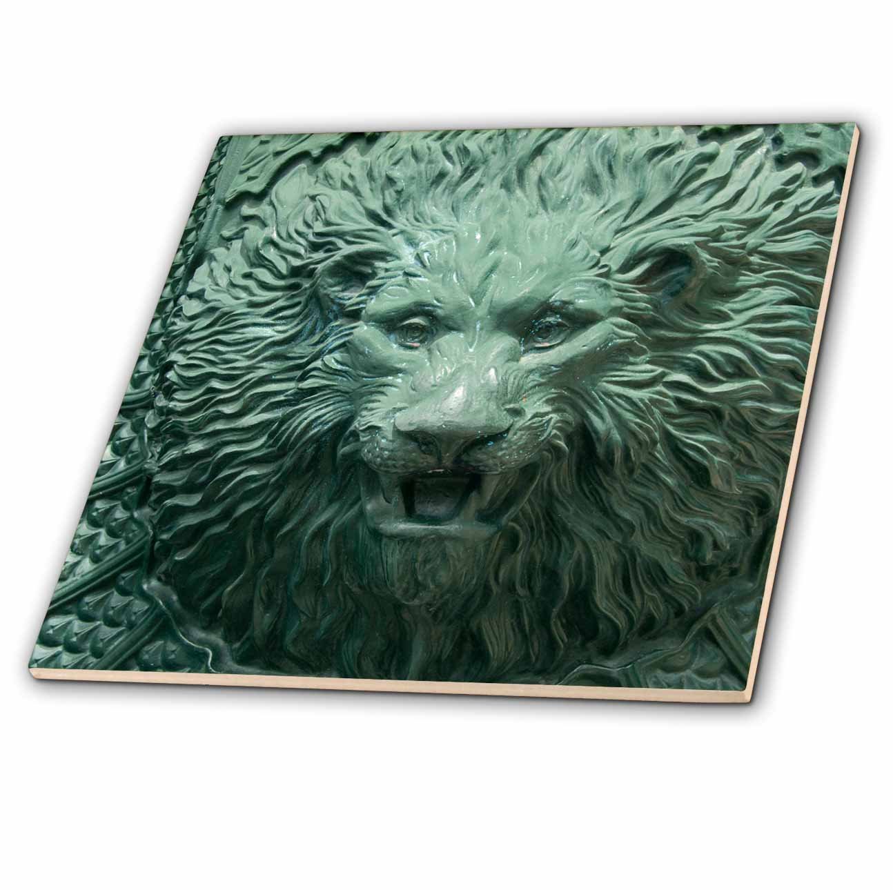 3dRose ct_82567_4 Spain, Bilbao. LIon Fountain, Waterfront EU27 CMI0292 Cindy Miller Hopkins Ceramic Tile, 12-Inch