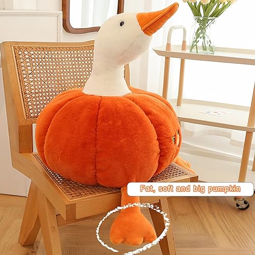 Miniatura 4 de Peluche de ganso, lindo pato de peluche, almohada de pato de calabaza, Acción de Gracias, Halloween, calabazas, decorativa y regalo (#1, 11.9