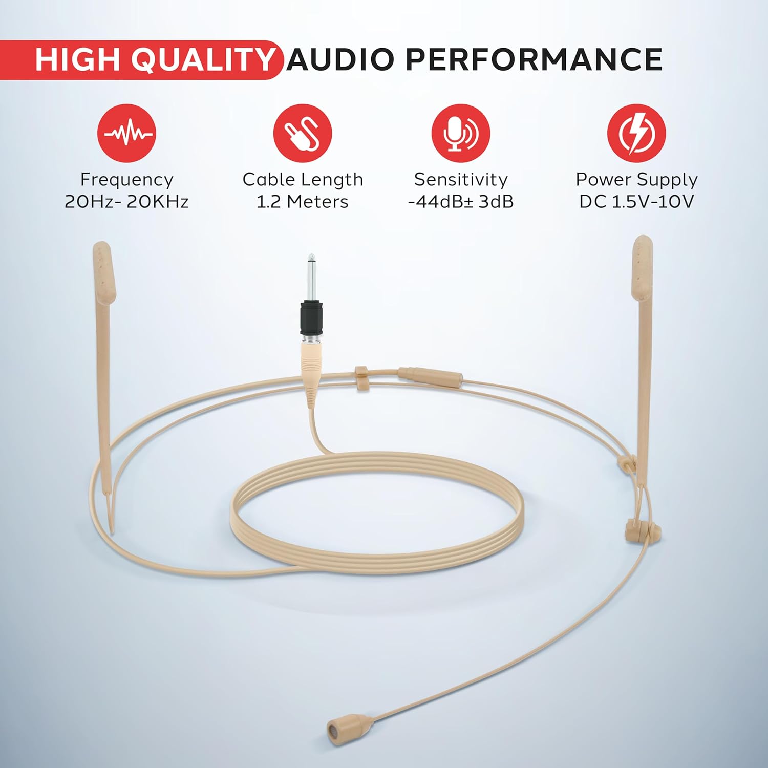 Pyle Double Over-Ear Microphone Headset - Professional Hands-Free Omnidirectional Wired Audio Boom Condenser Microphone Headset w/ 3.5mm / 1/4" Adapter, 1.2m Cable, and Windscreen. - Image 3