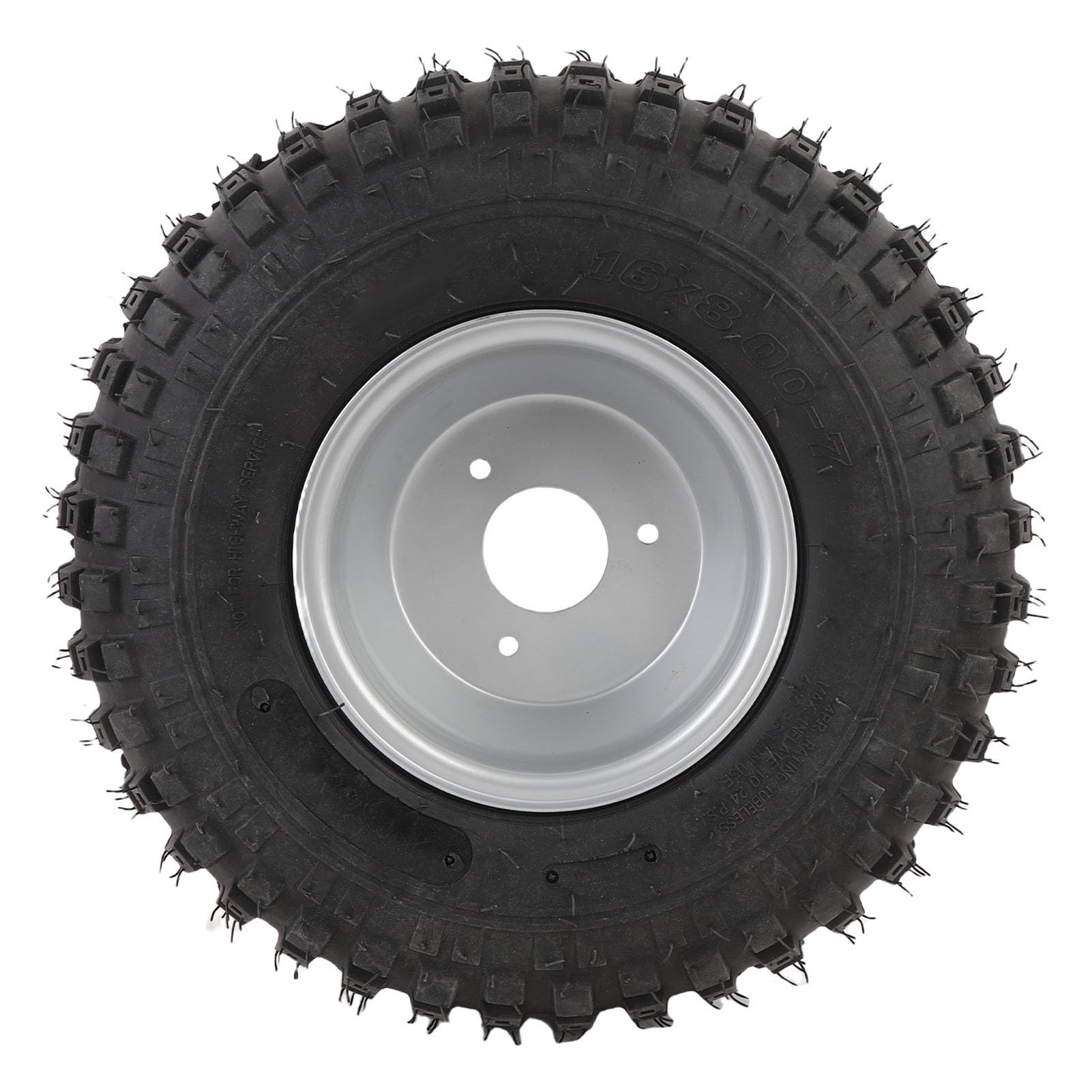 Acouto Tire 16x8-7 avec Roue 16x8-7 et 6pr Prevure Prooft ATV Utv Go Kart Chariot Pneu de Pneu Spécialement Conçu pour Une Excellente Adhérence avec Un Concentrateur à 3 Trous pour Une