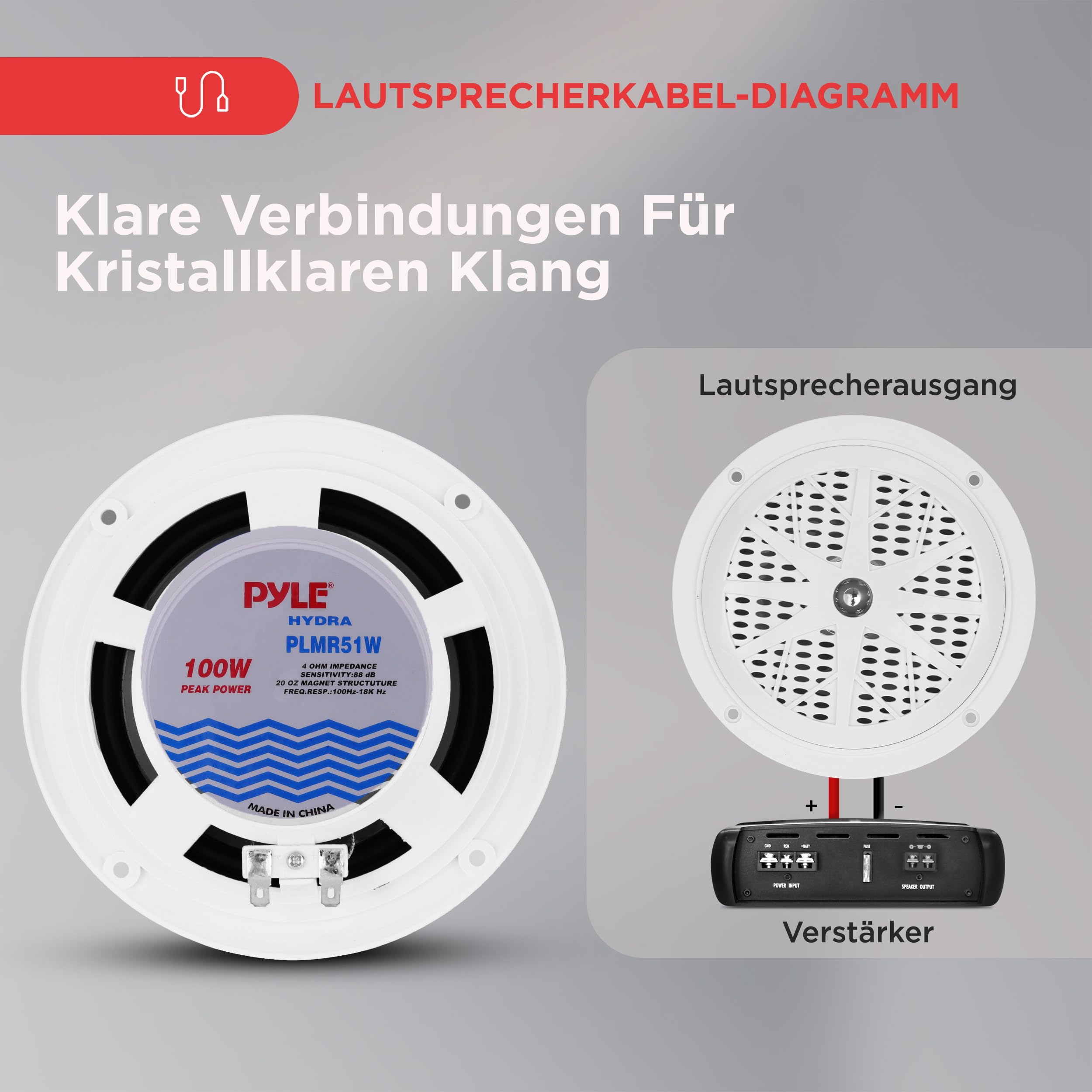 Pyle Outdoor Lautsprecher Boxen – Outdoor Box Wasserdicht für Auto & Boot, Lautsprecher Passiv 100 Watt als 2-Wege-Lautsprecher, Aufbaulautsprecher leicht montierbar, Outdoor Speaker Schwarz Musikbox
