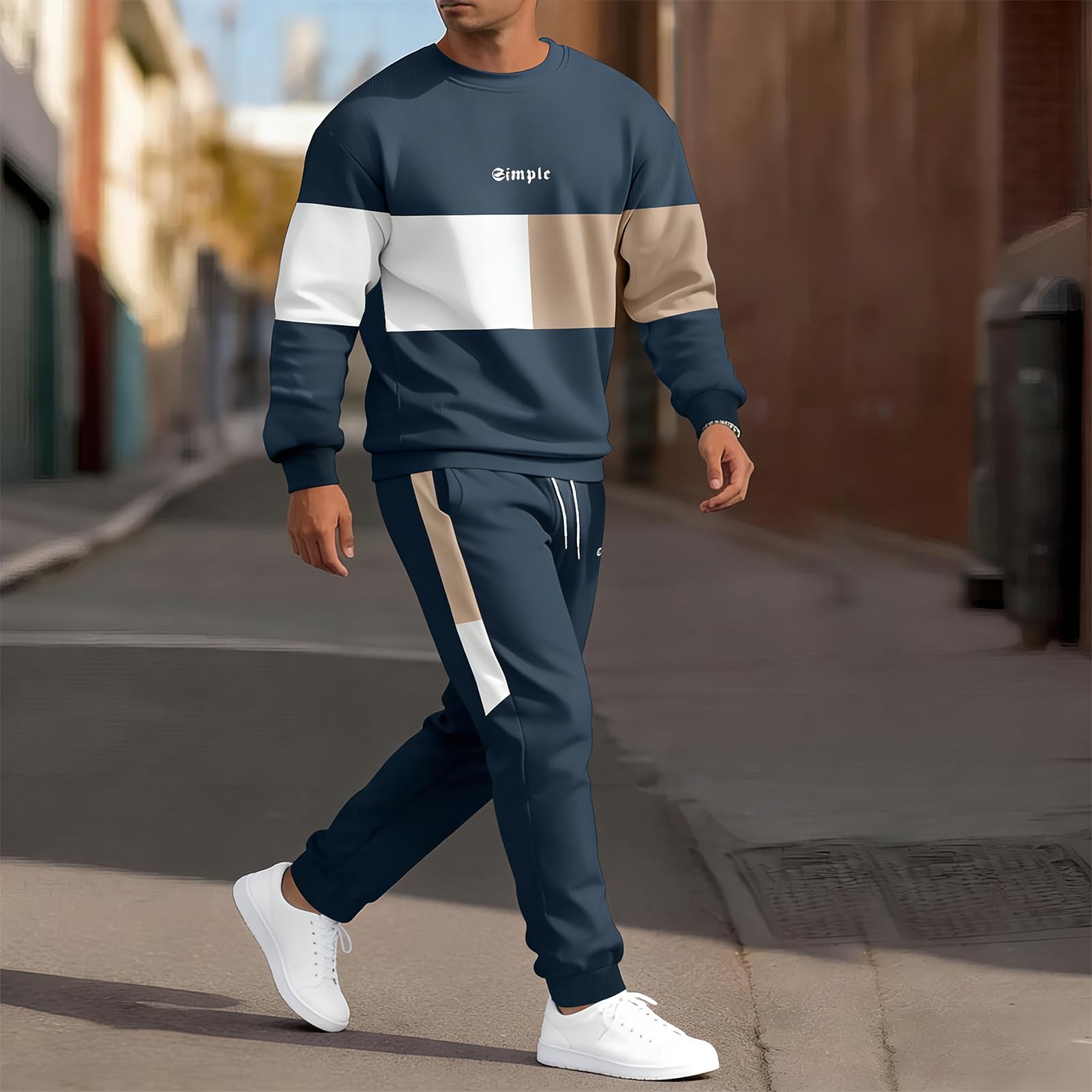 Tuta sportiva da uomo, 2 pezzi, a maniche lunghe - 5