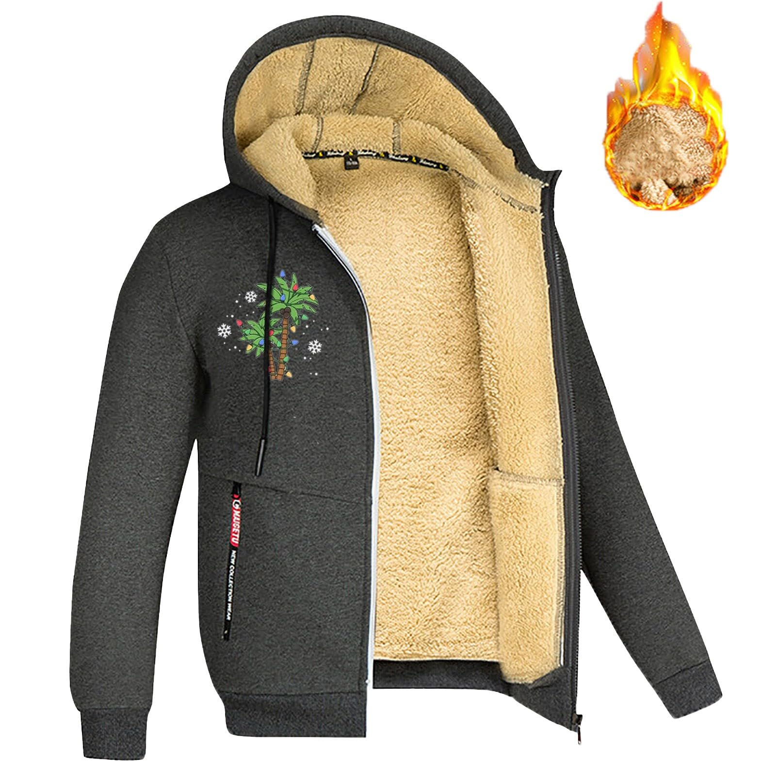 Generisch Strickjacke Hellblau Damen Männliche - und Winter-warme Jacke, modisch, einfarbig, langärmelig, Tasche, Kapuze, Baumwolle, Mantel