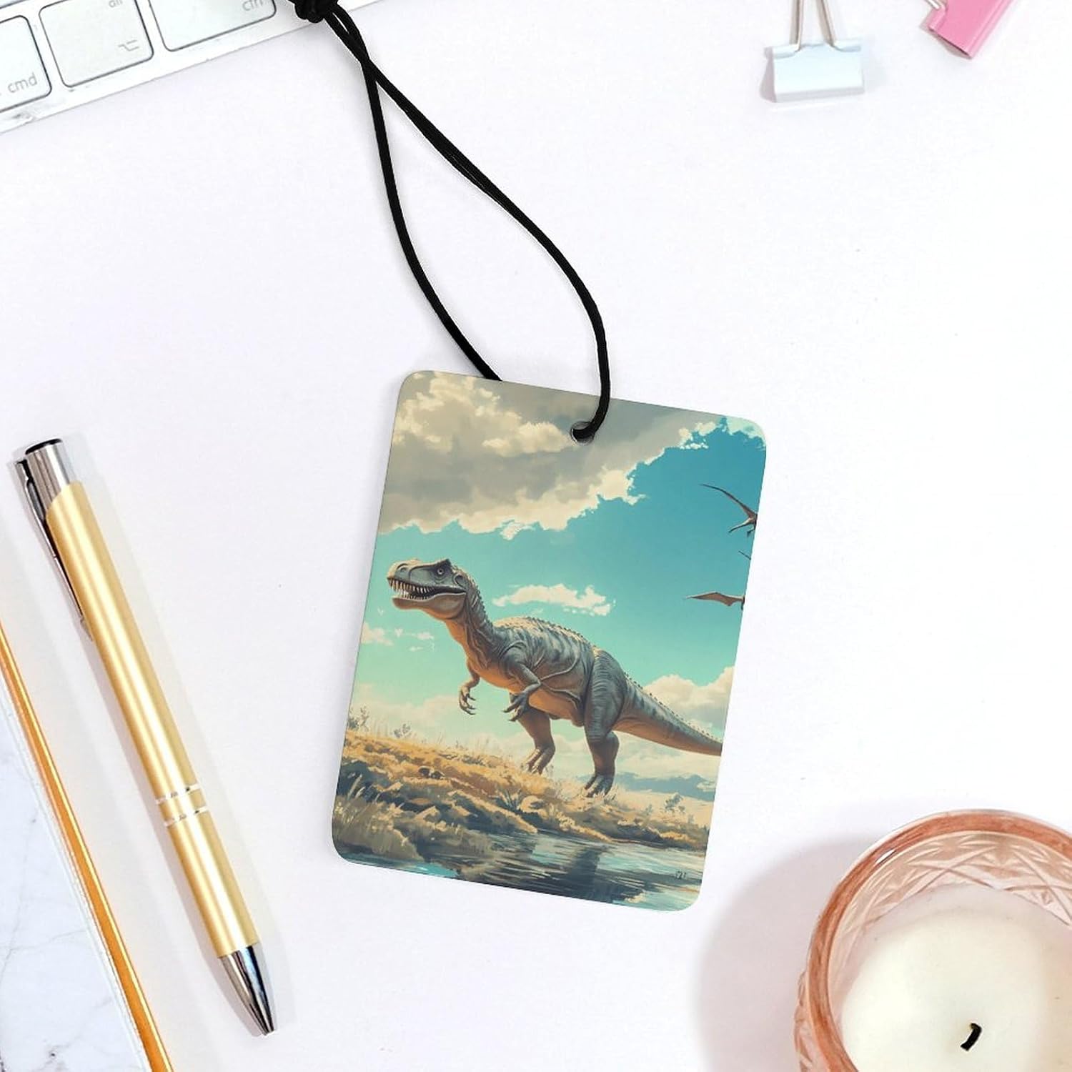 Allosaurus Dinosaur Car Air Freshener Hanging Car Scent Cards Decor Interior Accessories