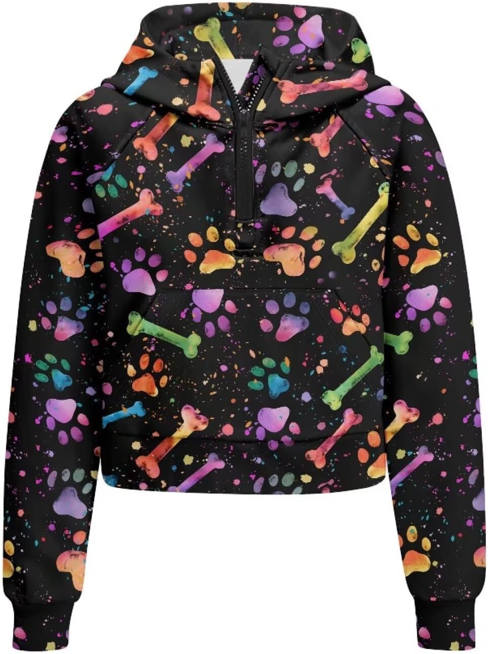 Kids Girls Hoodies Half Zip Up Sweatshirts Long Sleeve Pullover Hooded Tops School Party Outfits with Pockets