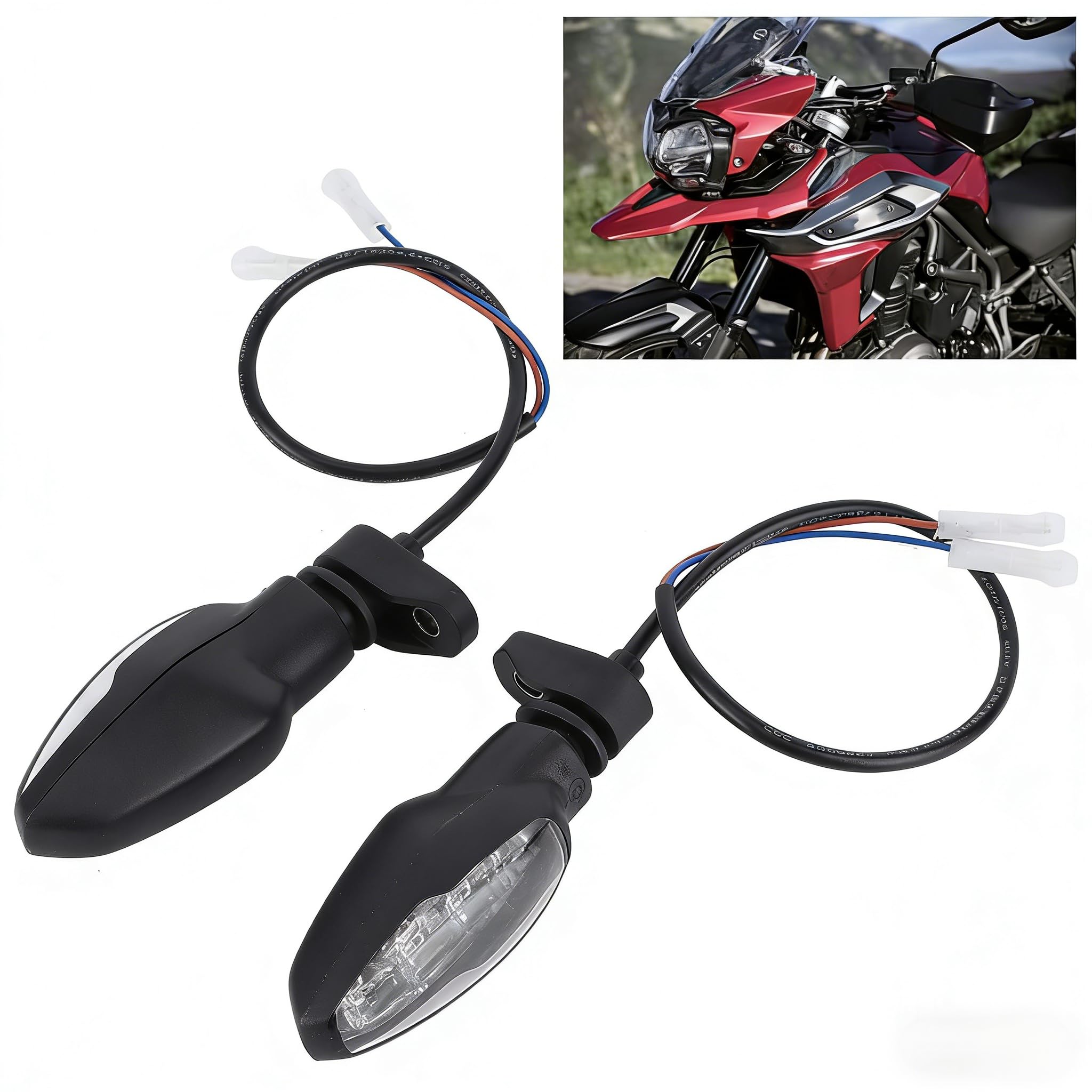 Indicatori di direzione per moto, 1 paio di indicatori di direzione anteriori a LED da 12 V per TRIUMPH Speed ​​Twin Speed ​​Triple R/RS/S Tiger 800/1200
