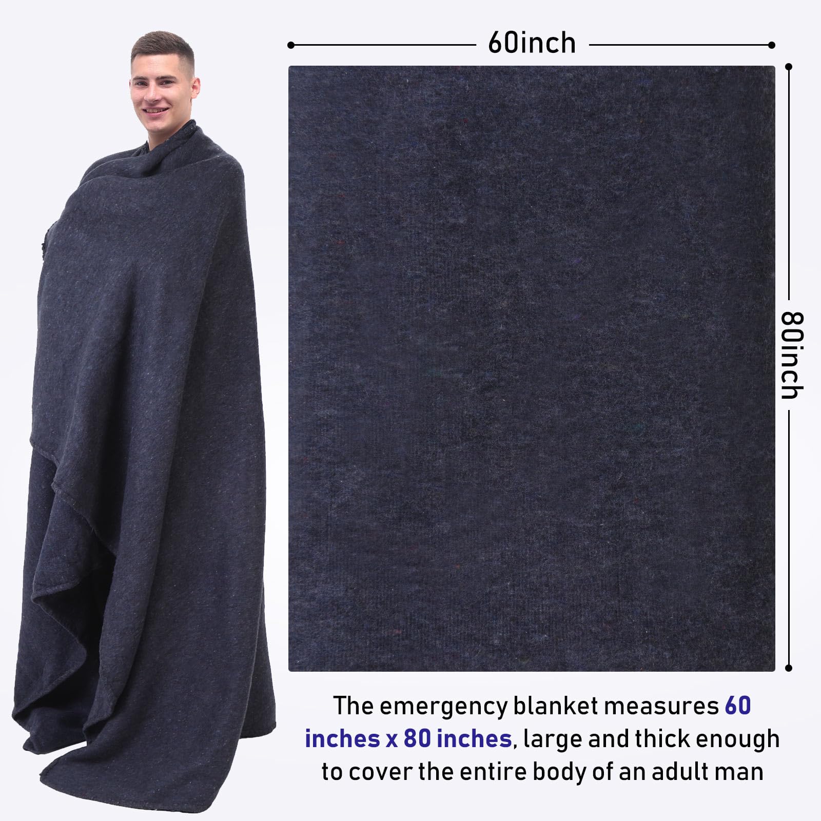 Fire Retardant Emergency Blankets - 6 Pack -4 Fire Retardant Emergency Blankets - 6 Pack -4