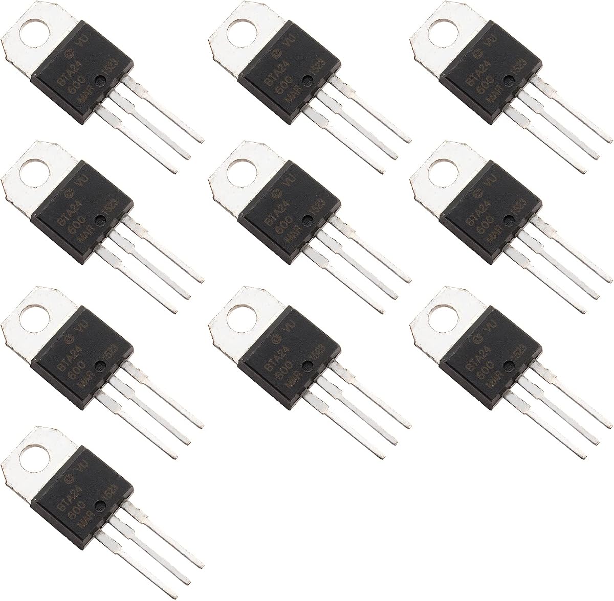 10 Uds. BTA24-600B gatillo de puerta Triac tiristor 24A 600V,TO-220AB. | Tiristor Triac de corriente media