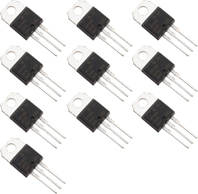 10 Uds. BTA24-600B gatillo de puerta Triac tiristor 24A 600V,TO-220AB. | Tiristor Triac de corriente media