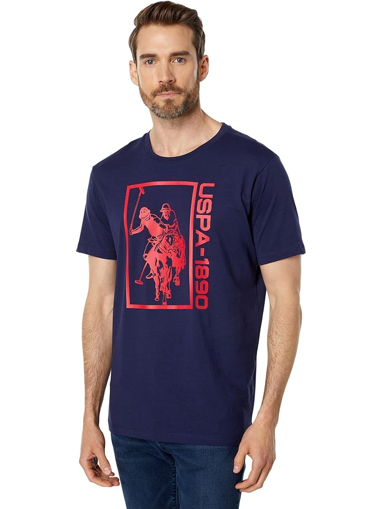 U.S. POLO ASSN. Short Sleeve Crew Neck Square Pony Logo Uspa Print Tee