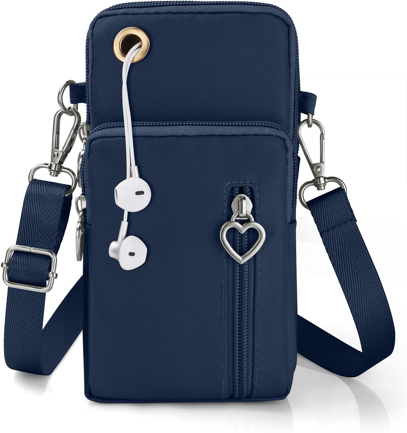 Women Crossbody Phone Bag, Nylon Mini Crossbody Shoulder Bag with Detachable Adjustable Straps, Cellphone Purse Armband with Headphone Port for cellphones under 7 inches