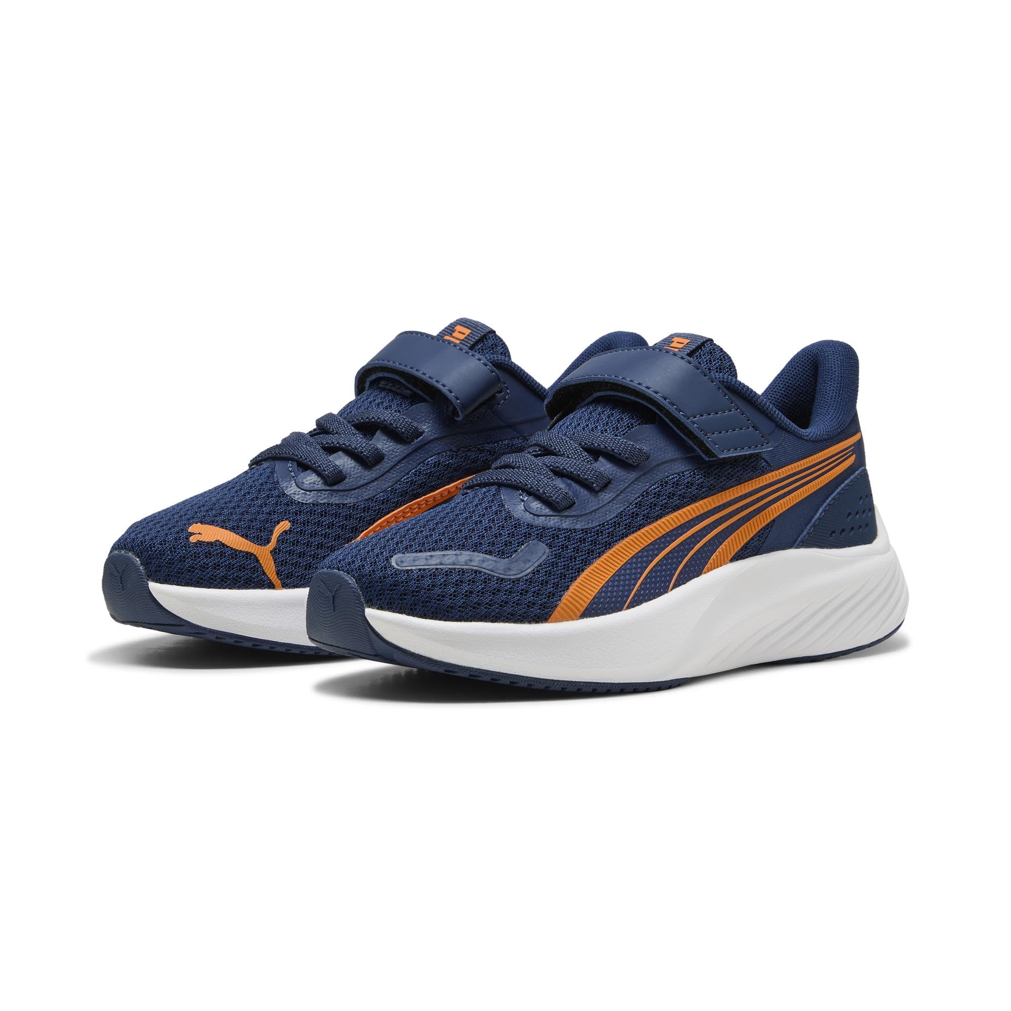 PUMA Pounce LITE AC+ PS Sneaker, Persian Blue-Orange GLO White, 12 UK Child