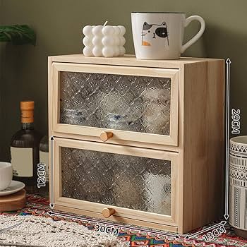 9月中旬で出品最終☆木製青い食器棚ガラス付 Amazon｜廃盤