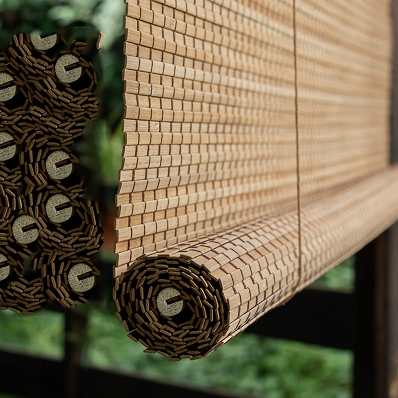 Store Enrouleur Bambou,Stores À Rouleaux Romains,Store Enrouleur Occultant,Naturel Protection Solair,Taux de Shading 90%,Personnalisable (150 x 150 cm)