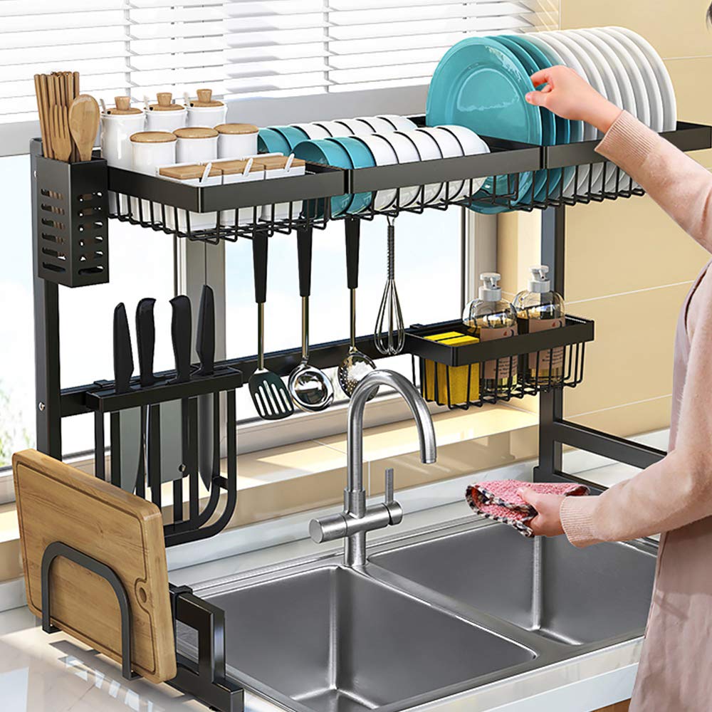Escurridor de Cubiertos, Rack de escurridor sobre Fregadero, Soportes para Platos