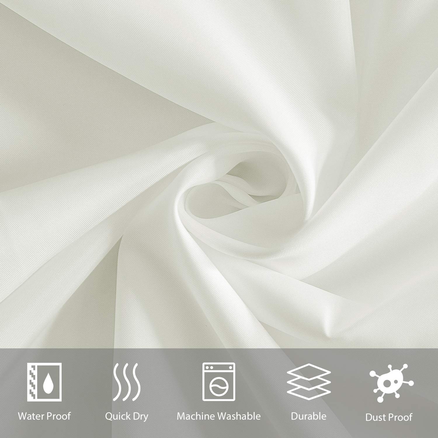 Furlinic Tende Doccia Anti-Muffa Tessuto in Poliestere, Grande Tende Doccia Impermeabile &Lavabile,Tenda Vasca da Bagno con 12 Ganci Tenda doccia Beige-180x210cm.