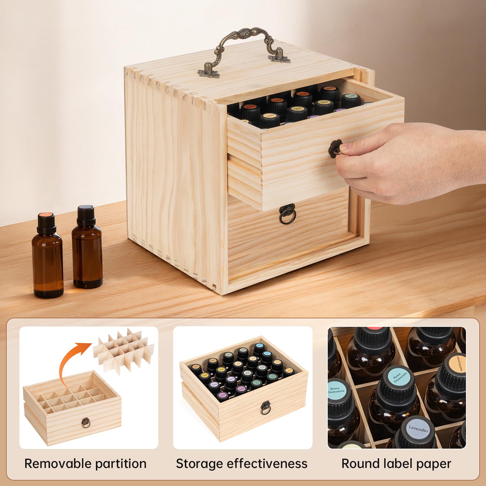 Amazon.com: TORIBIO Essential Oil Storage Box for 40 Bottles
