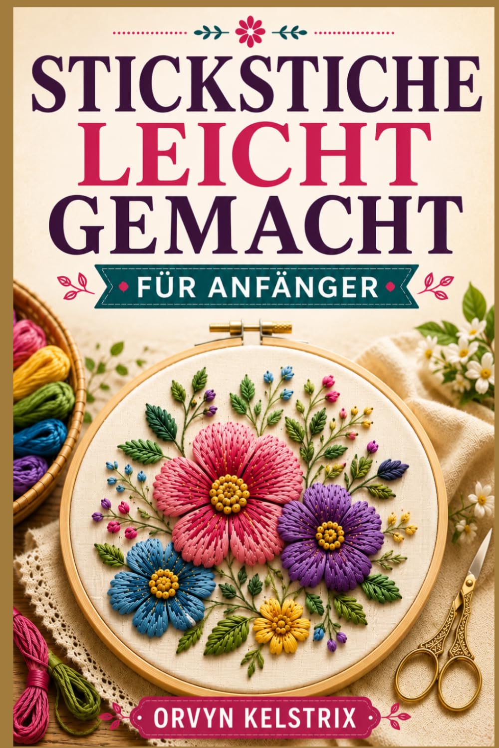 STICKSTICHE LEICHT GEMACHT FÜR ANFÄNGER: Eine einfache Schritt-für-Schritt- Anleitung für grundlegende Handstickerei- und Zierstichmuster