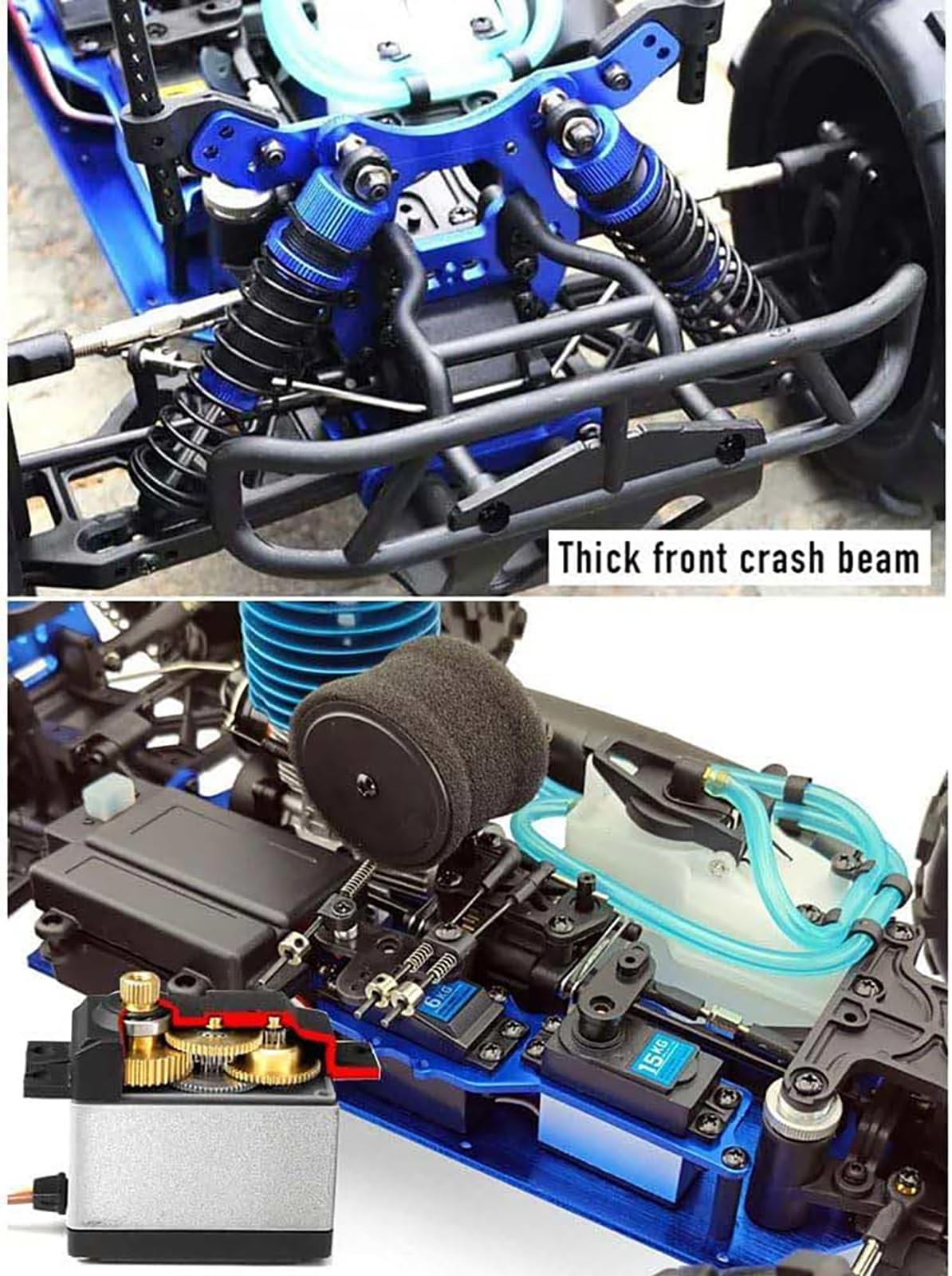 1/8 Samochód RC z napędem gazowym Samochód wyścigowy dla dorosłych 90KM/H Buggy 4WD 26CXP Silnik Rock Crawler Ciężarówka RC z napędem gazowym 125CC Pojazd zdalnie sterowany Samochody rajdowe