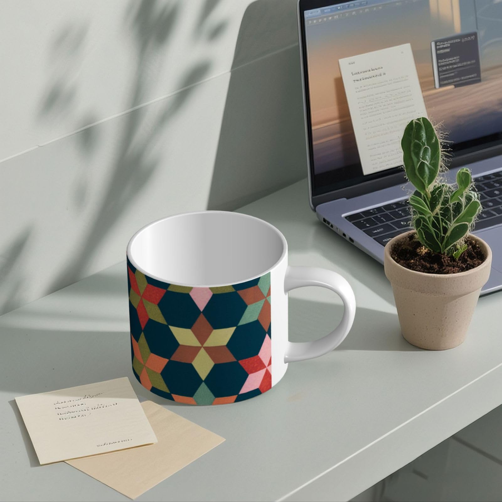 Geometriske Figurer Bedruckte Großraum-Keramik-Tassen Kaffeetasse