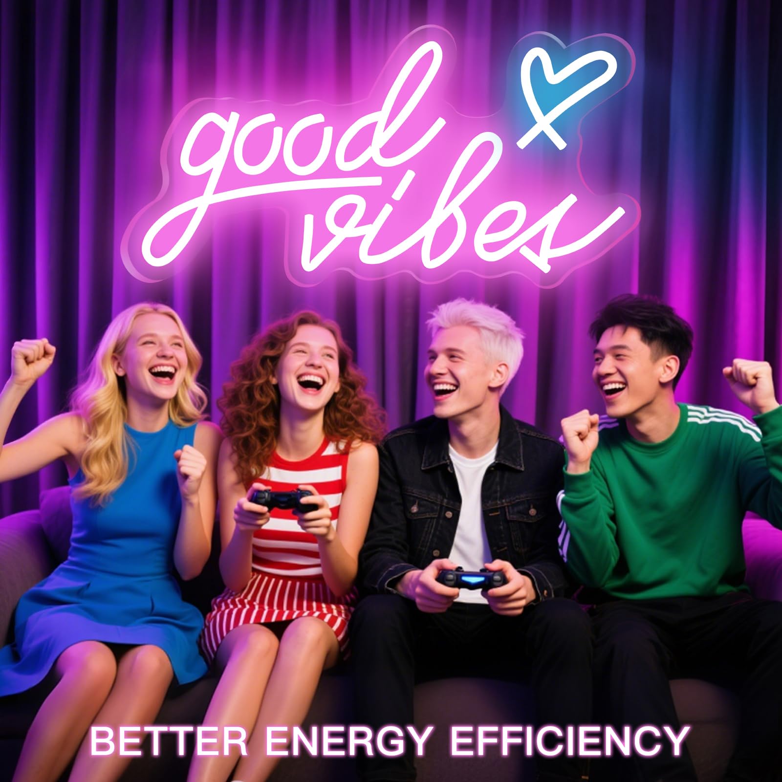 Good Vibes Targa al neon,Insegna al Neon Led Personalizzata,USB, luce al neon, decorazione da parete a LED,Parete Scritta Luminosa Personalizzata per Feste Compleanno Matrimoni Negozi Bar (Rosa 2)