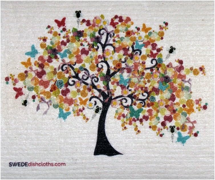 SWEDEdishcloths - Cellulose Sponge Dish Towels - Mixed Set of 3 (One of Each Design) Mixed Trees Swedish Dish Cloths image 3