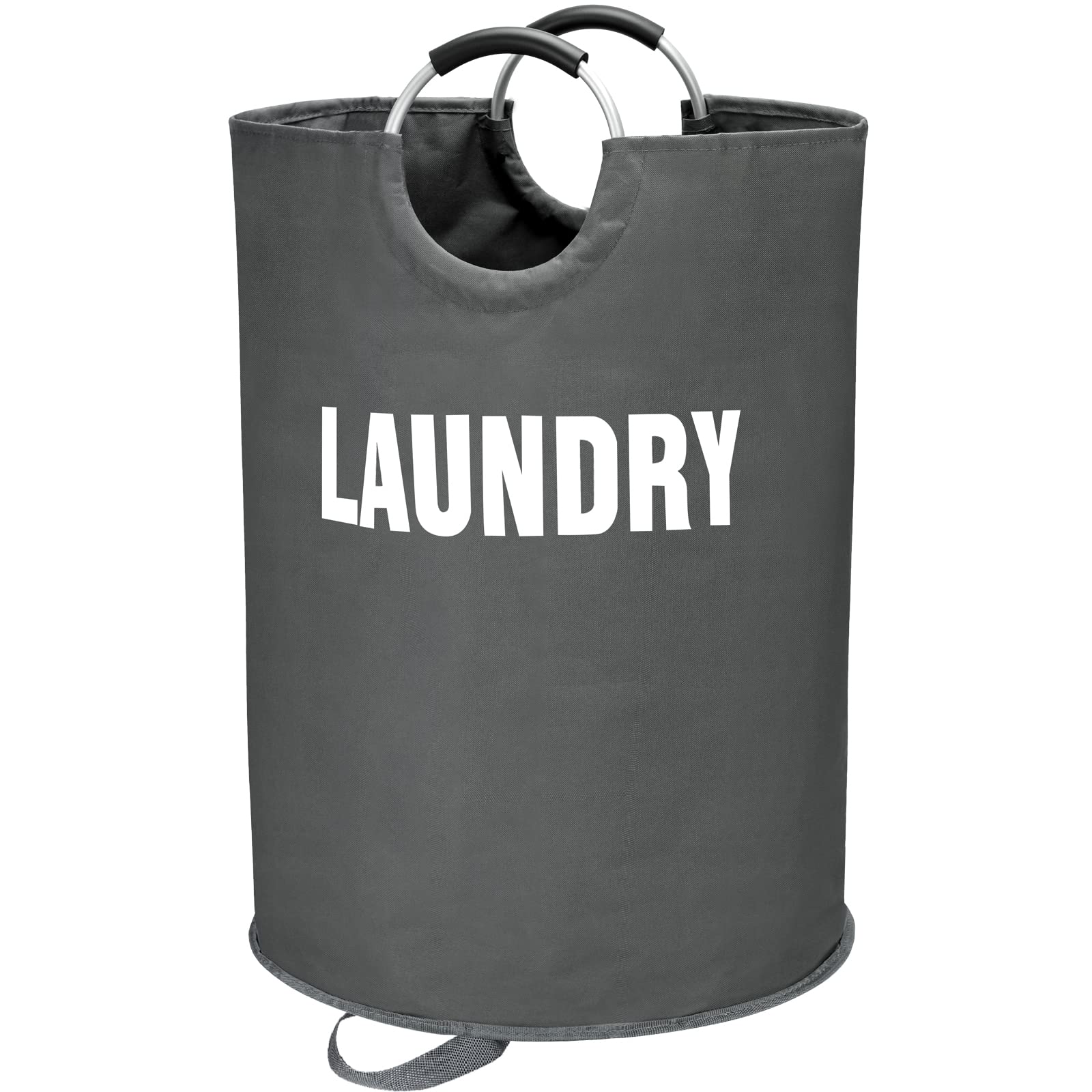 Maxsilan Dark Grey 160L XX-Large Laundry Basket, Freestanding Tall Clothes Hamper, Collapsible Laundry Bag,