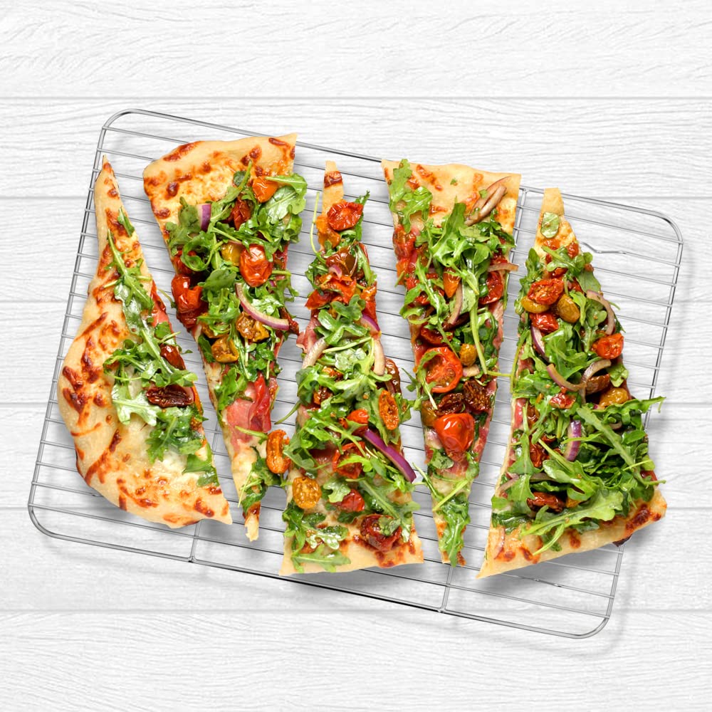 HaWare Lot de 2 grilles de refroidissement en acier inoxydable pour cuisson au four, rôtissage, séchage, plaque de cuisson pour gâteau/viande/cookies, saines et passent au lave-vaisselle