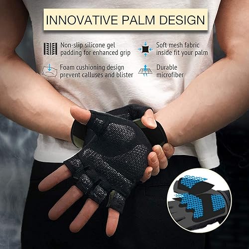 Miniatura 4 de Atercel - Guantes de entrenamiento para hombres y mujeres, guantes de ejercicio para levantamiento de pesas, ciclismo, gimnasio, entrenamiento,
