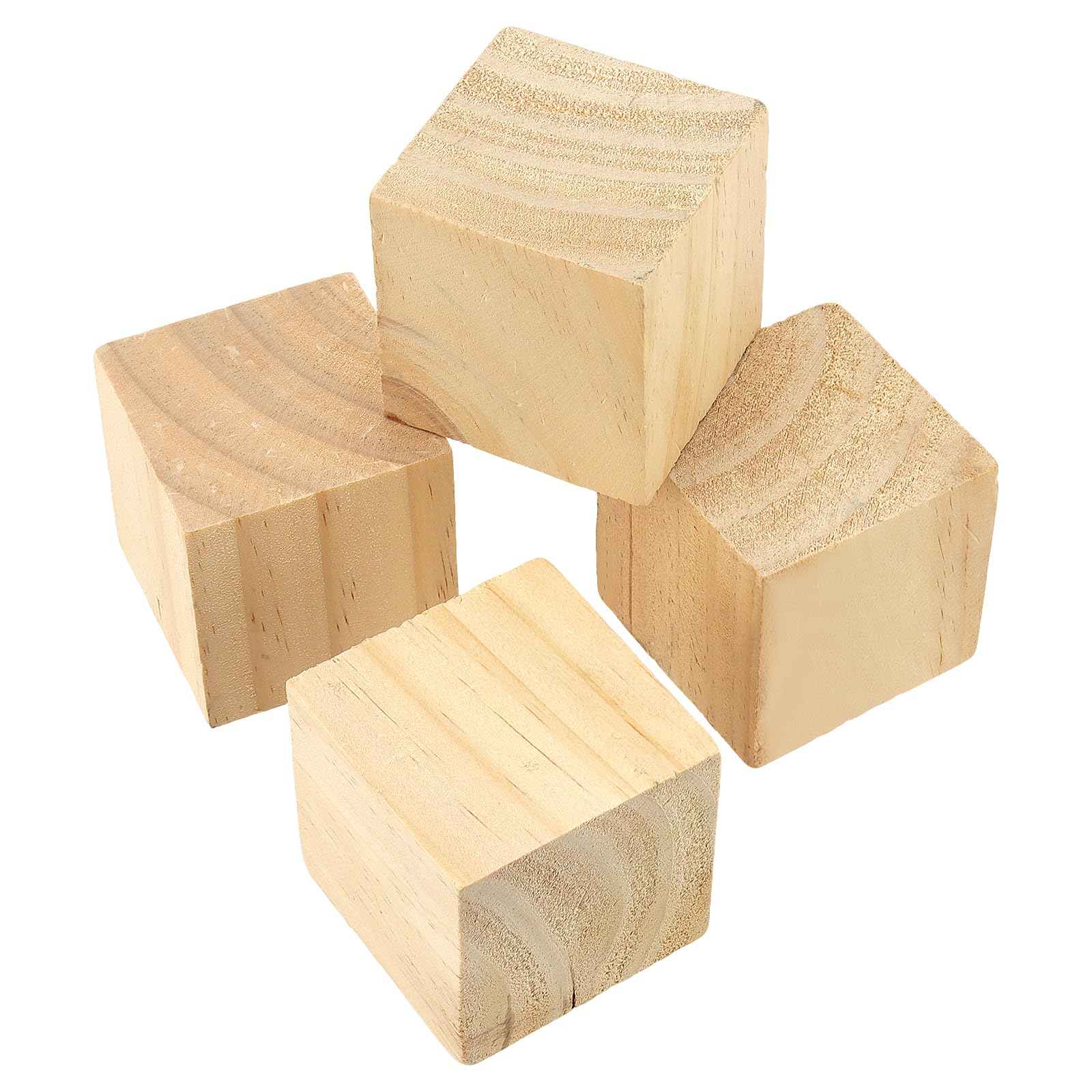 CYEER 30 Stuks Houten Kubussen, 5 x 5 x 5 cm, Grote Blokken Om Te Knutselen, Natuurlijke Bouwstenen, Onbehandeld, Blanco, Doe-Het-Zelf Wiskunde, Puzzel