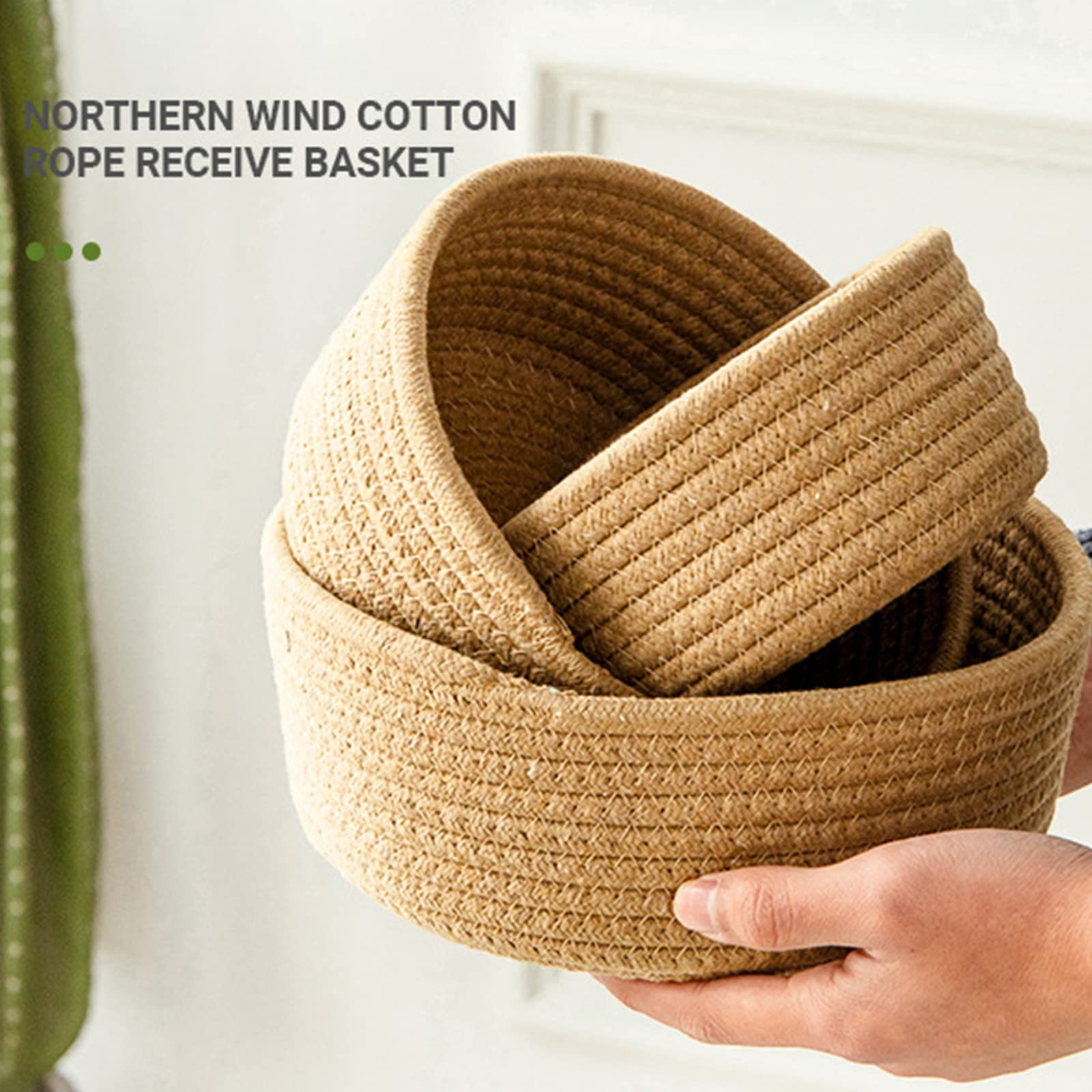 Panier De Rangement De Bureau 3 Pièces Avec Aspect Ovale, Boîte De