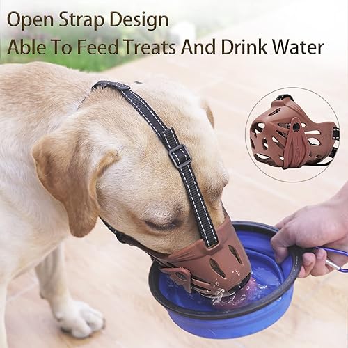 Miniatura 4 de Petyouyou - Bozal para perro grande para dejar de morder la boca, hornear, comer rocas para cachorros de tamaño mediano, extrapequeño, raza pastor