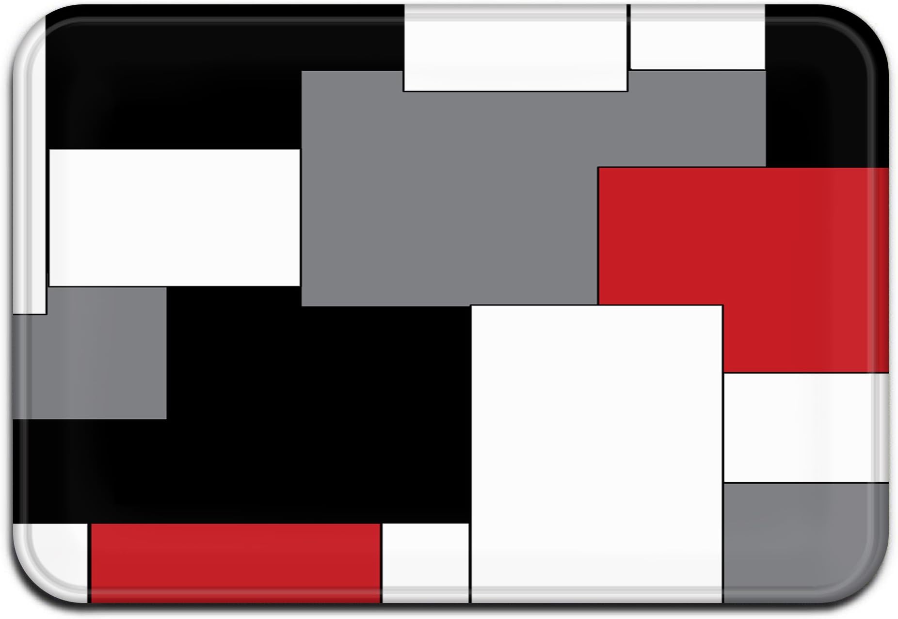 White,Grey,Black and Red Irregular Geometric Splicing Print Door Mat Entrance Mat Floor Mat Rug Indoor/Outdoor/Front Door/Bathroom/Kitchen Mats Rubber Super Absorbent Non Slip (23.6"x15.7" 60cmx40cm)