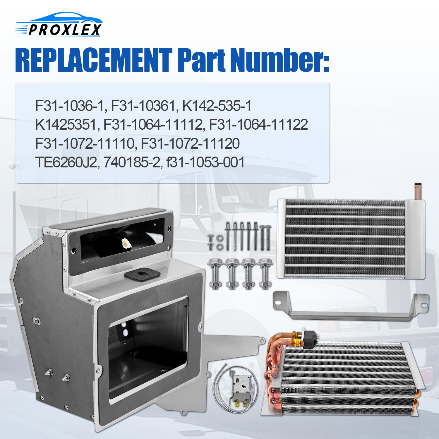 f31-10361 Stainless Steel AC Heater Box Assembly Fit for Kenworth W900 Collection, T600, T600B, T660, T800 Includes All Parts HVAC Box Air Conditioning Heater Box Replace# F31-1064-11112, F31-1036-1