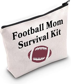 Football Player Mom Cosmetic Bag Football Mom Survival Kit Football Mom Gift Football Lover Travel Zipper Pouch (Football Mom Bag)