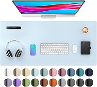 Vista 280 de Aothia Protector de escritorio de cuero, alfombrilla para ratón, alfombrilla de escritorio de oficina, secante de escritorio de cuero PU