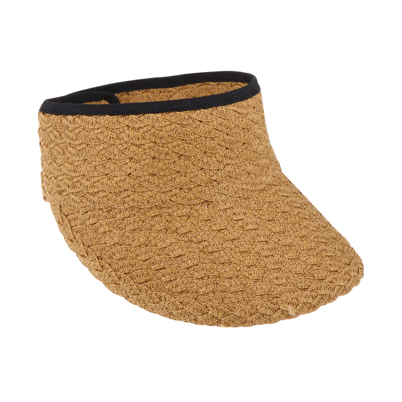 Ipetboom cilindro vuoto Uomini visiera cappello vuoto Spiaggia cappello sole capello per sole cappello in paglia intrecciata cappuccio di protezione solare Cannuccia Khaki