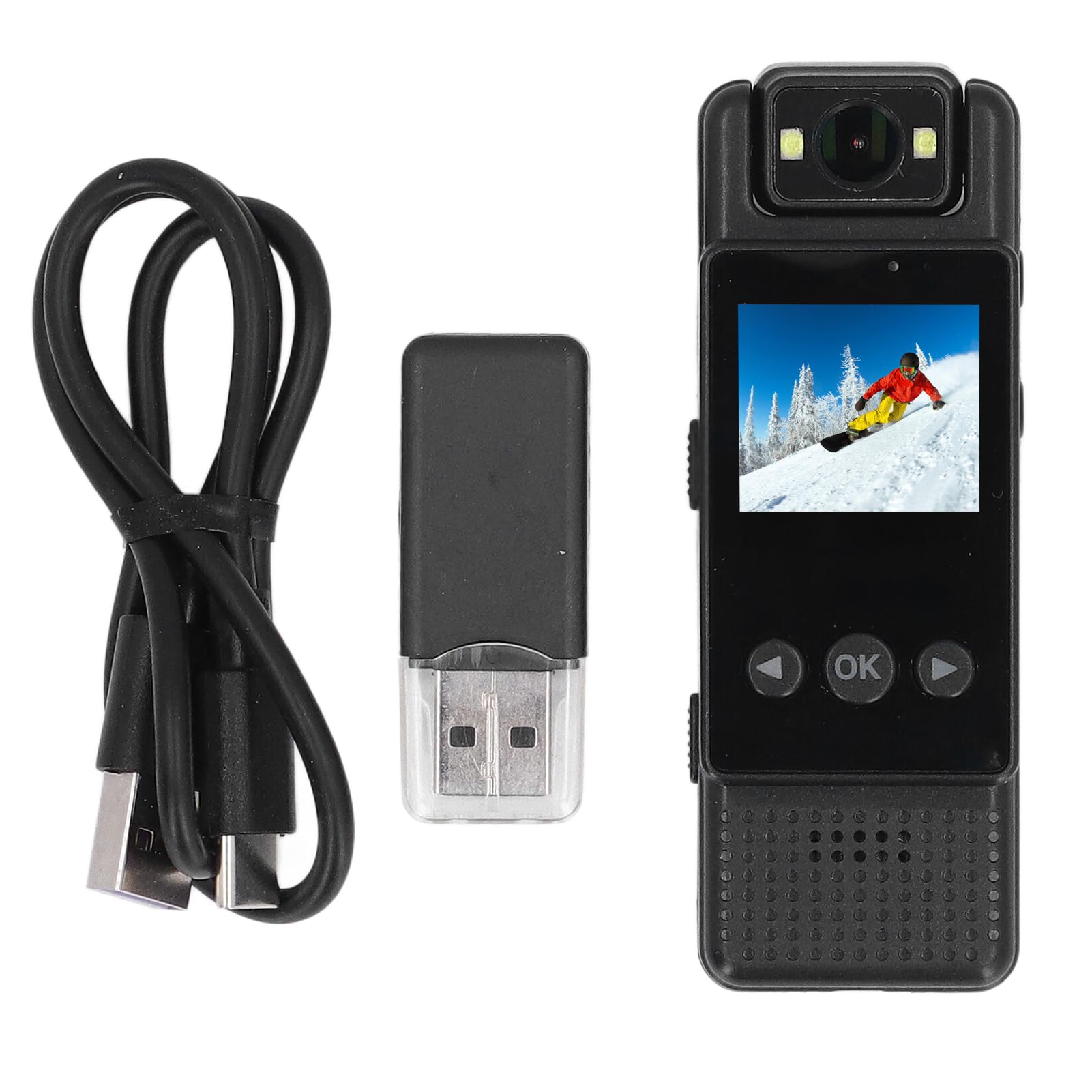 Body Cam, 1080P Body Wearable Hidden Camera, 180 Degree Rotating, Motion Detection and Night Vision, Police Body Camera, Body Camera with Audio Recording