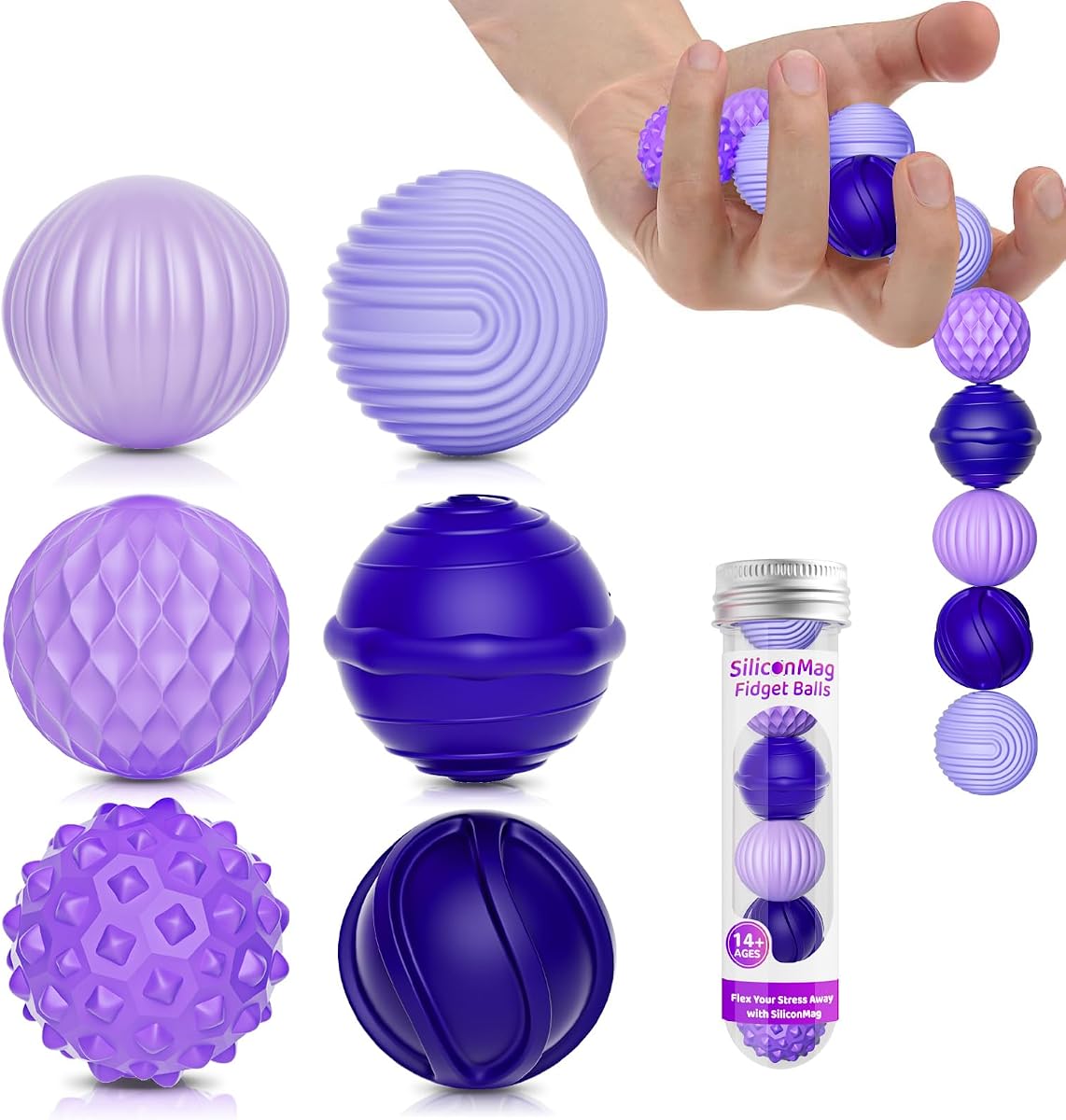 Magnetic Fidget Balls 6 Pack Silicone