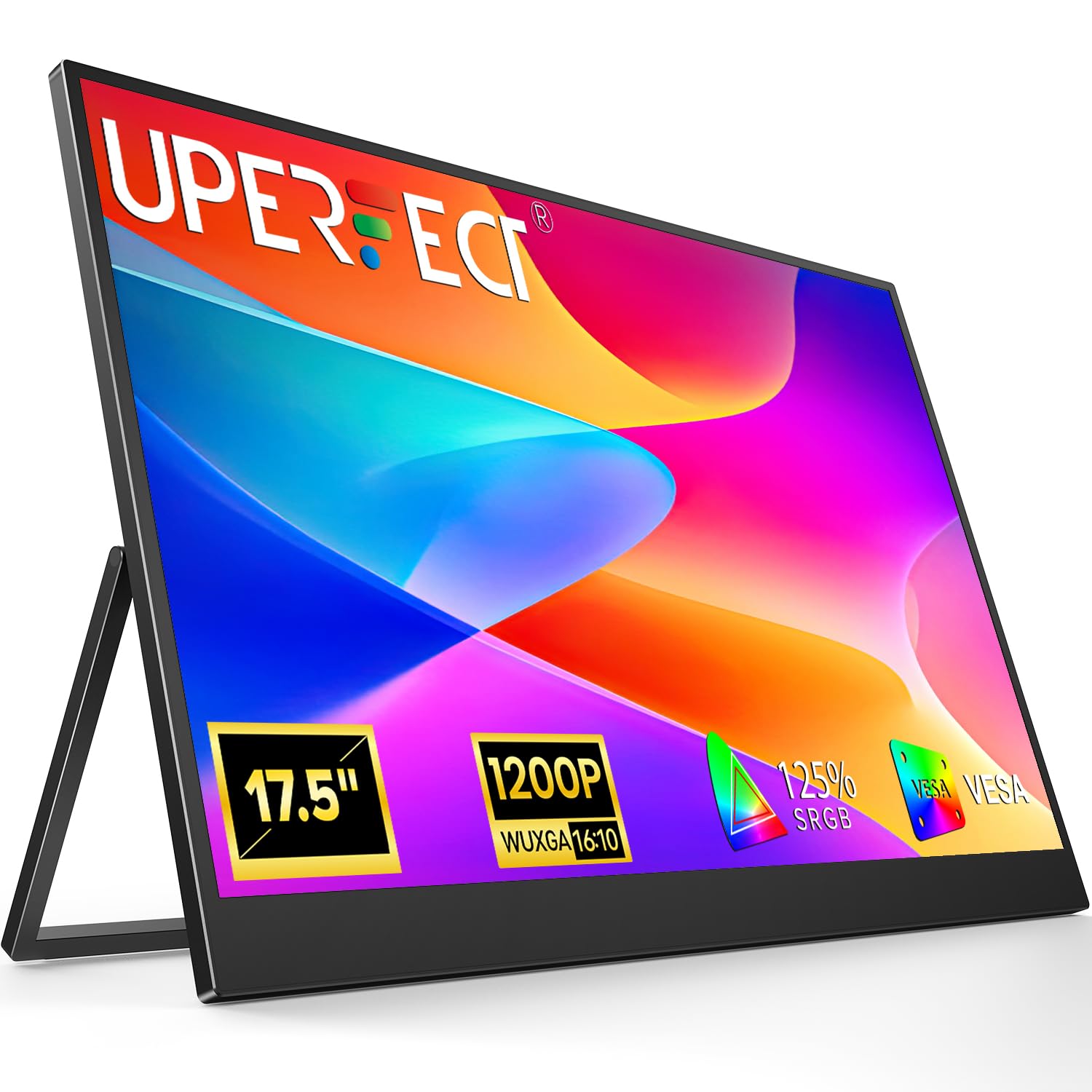 UPERFECT Monitor Portatile 17,5 Pollici,1920×1200P 16:10 125% sRGB 1500:1 IPS FHD Schermo Portatile con USB-C e HDMI, Eye Care Secondo Schermo Esterno per Laptop/PCs/Mac/PS3/4/5/Xbox