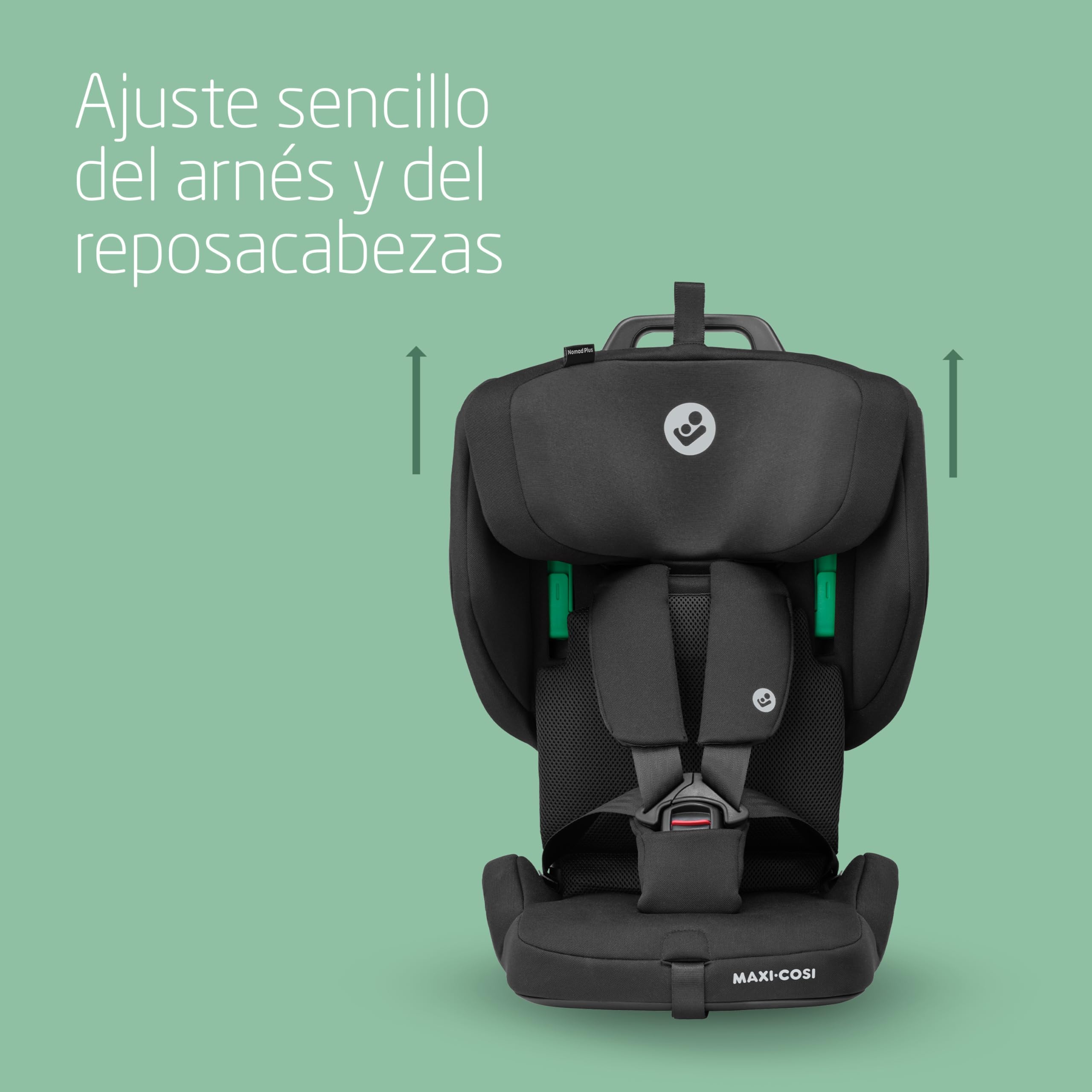 Maxi-Cosi Nomad Plus, Silla Coche Plegable, 15 meses-4 años, 76-105 cm, Silla de Coche de Viaje Portátil, Ultracompacta y Ligera, con Protección Impactos Laterales, Bolsa de Viaje, Authentic Black