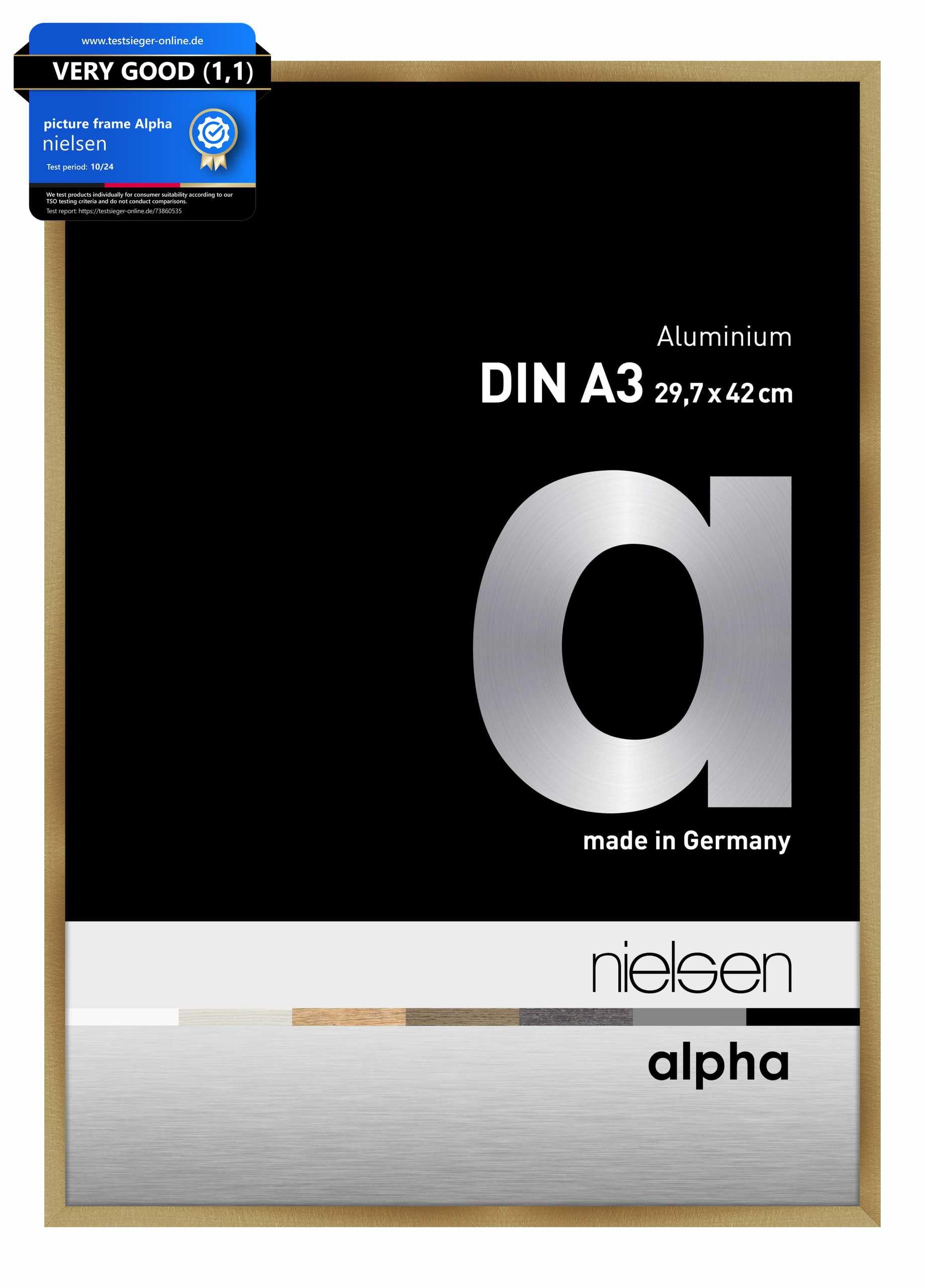 nielsen aluminum frame Alpha, 29,7x42 (A3) cm, Brushed Amber