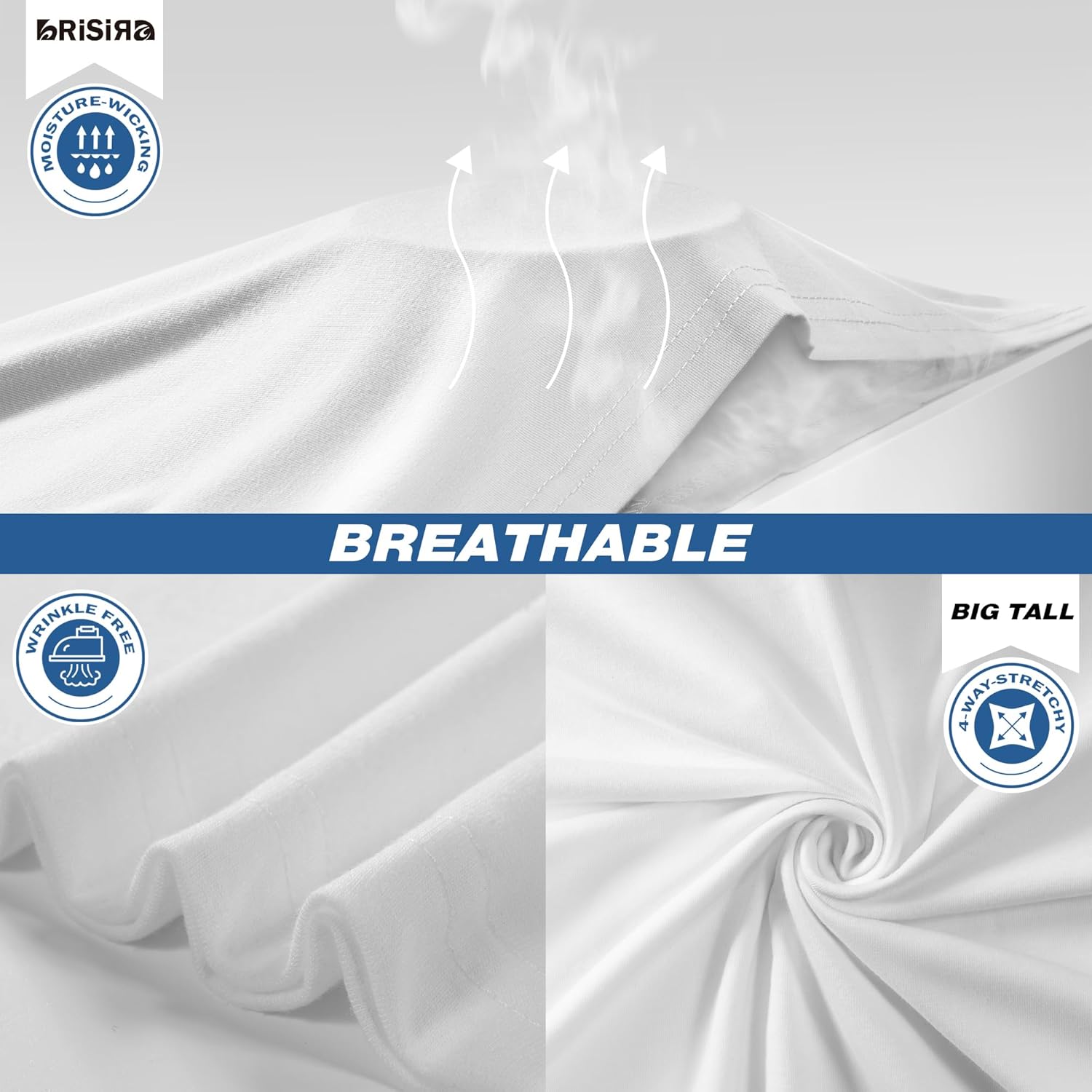 BRISIRA Big and Tall Shirts for Men Undershirts XL-6XL Lightweight Casual Tee Breathable Soft Short Sleeve T-Shirts Crew Neck - Image 4